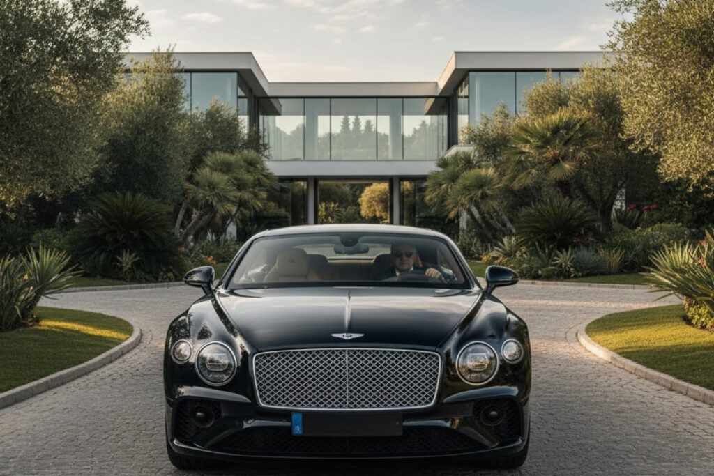 Une voiture de luxe avec chauffeur